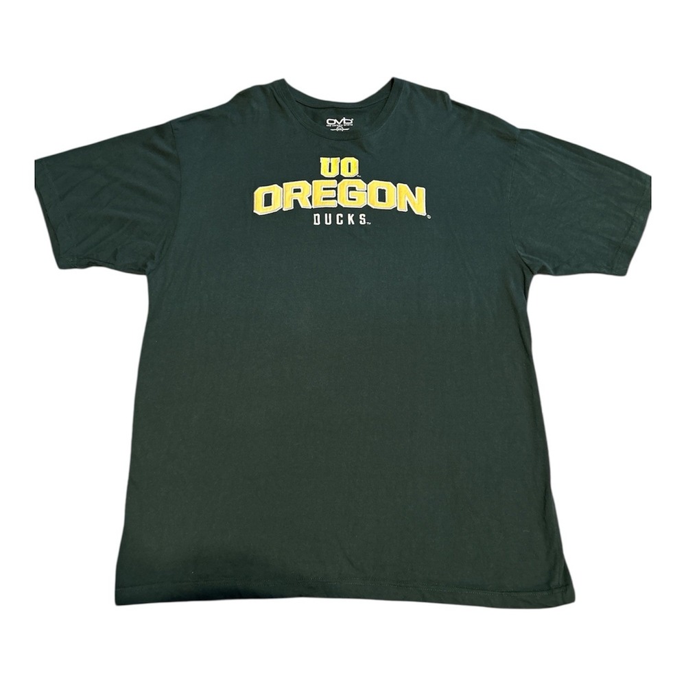 Oregon Ducks Tee Shirt Mens XXL OVB Team Green & Yellow 100% Cotton